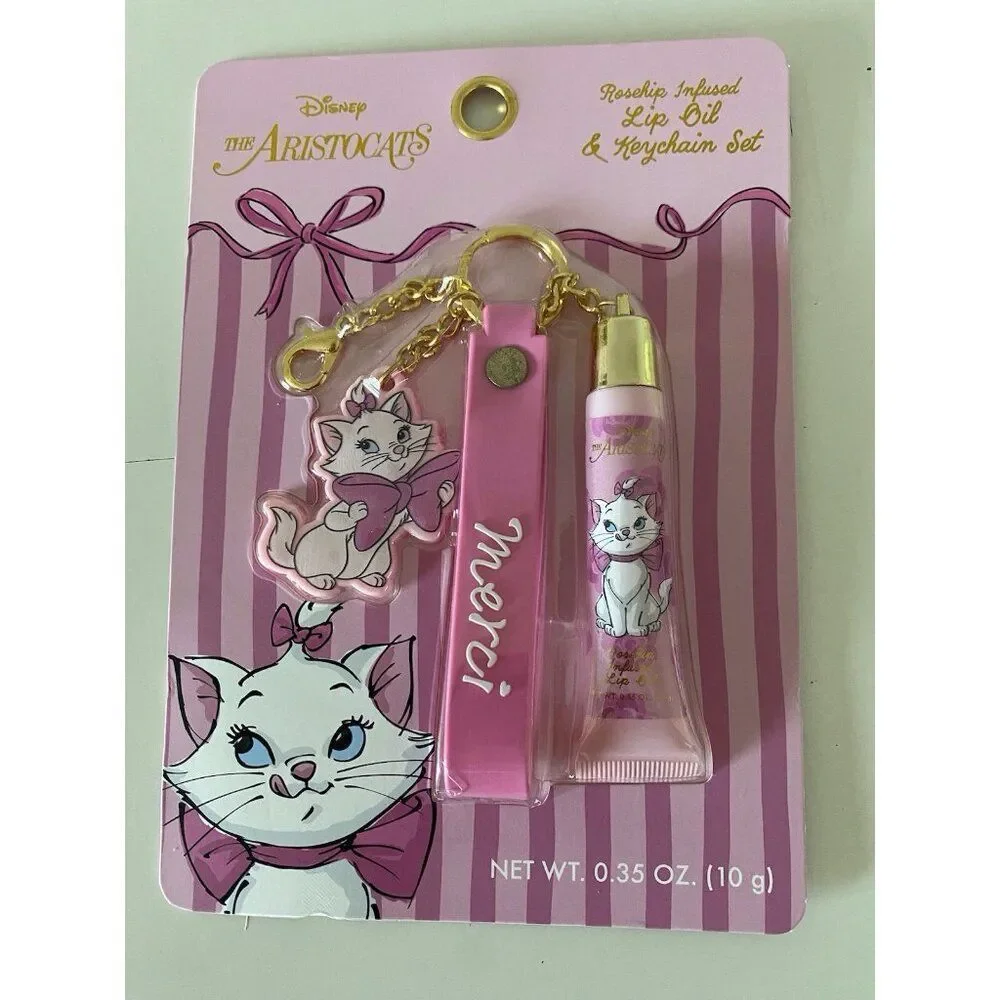 Disney The Aristocats‎ Marie Rosehip Infused Lip Oil Bracelet & Keychain Set NEW